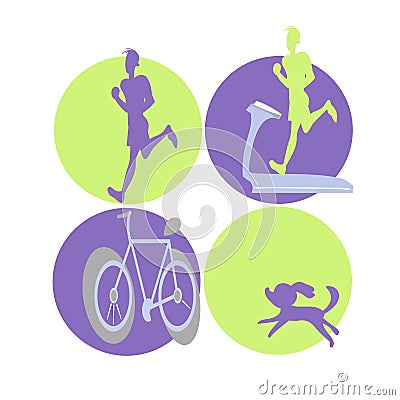 Sports symbols Cartoon Illustration